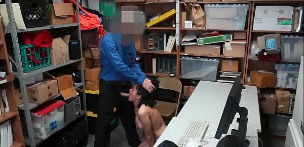  Shoplifting latina with big tits banged by a security guard